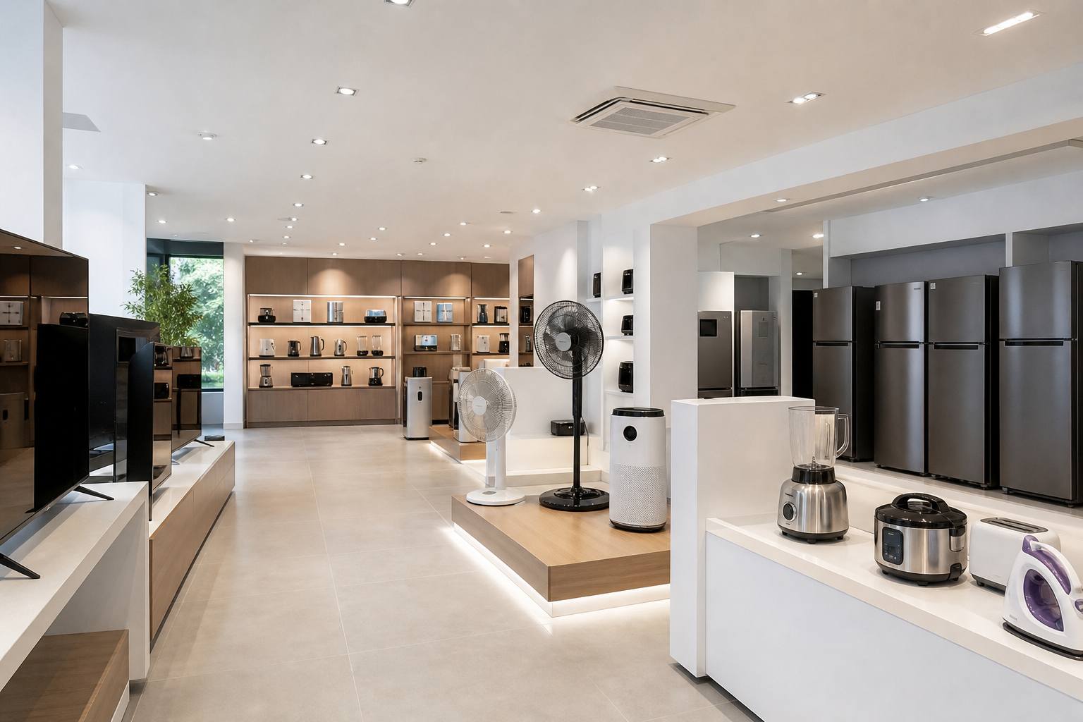 Modern electronics and home appliances showroom